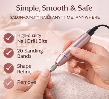Portable Professional Nail Drill – Adjustable Speed Electric Nail File for Gel & Acrylic Nails