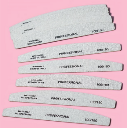 Washable Nail Files 100/180 Grit – Professional Salon Quality (Pack of 7)