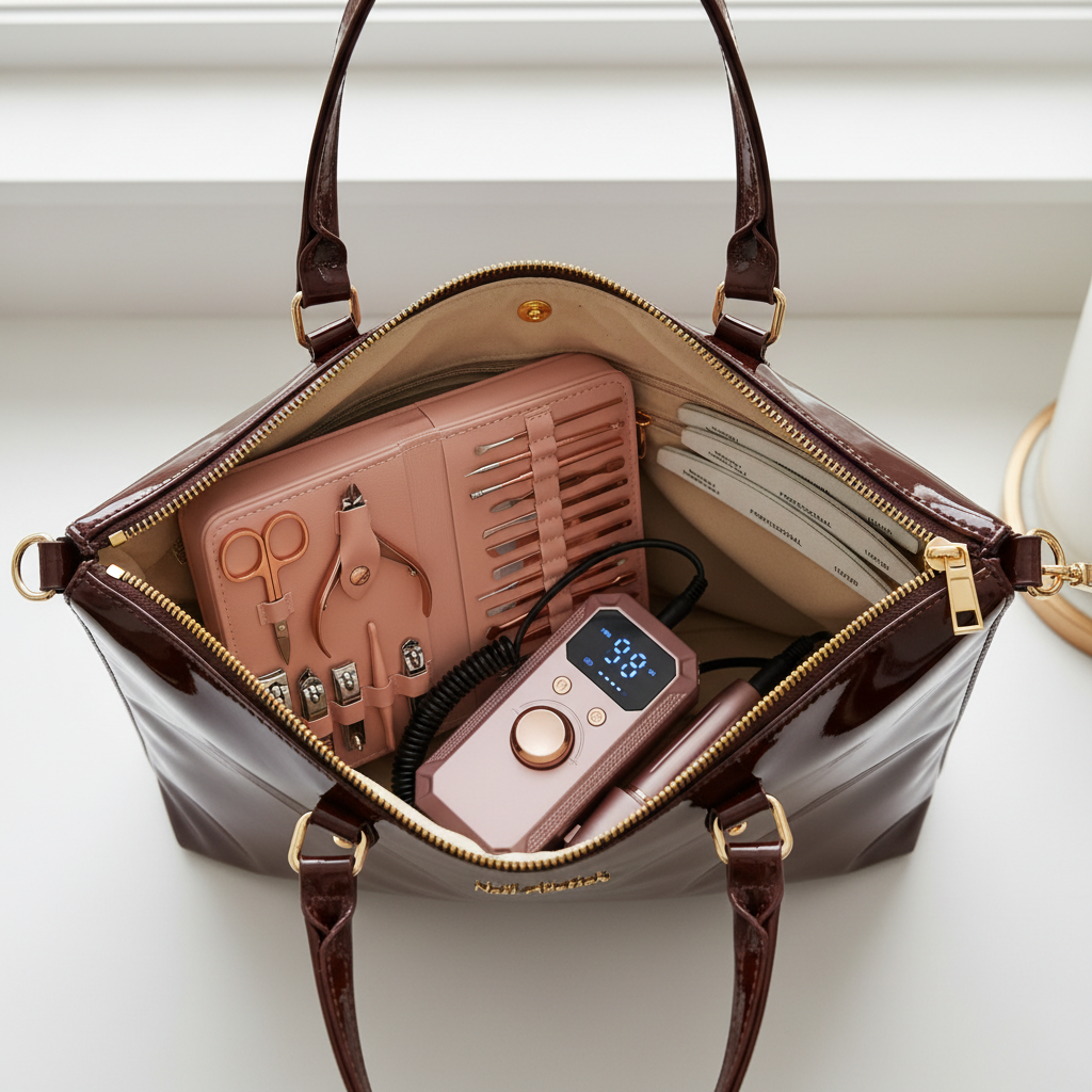 Nail Atelier Products in Dark Tote Bag