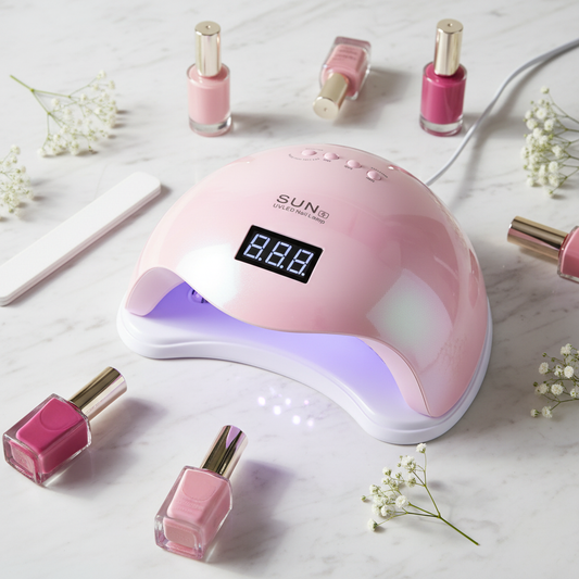 SUN5 UV Nail Lamp – Pink Flat Lay
